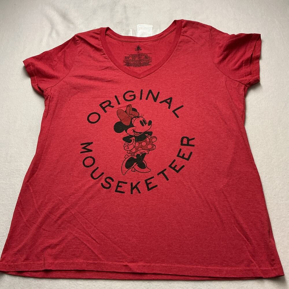 Vintage Women's Disney Original Mouseketeer Tee (3XL) Red. Minnie Logo. , 3976